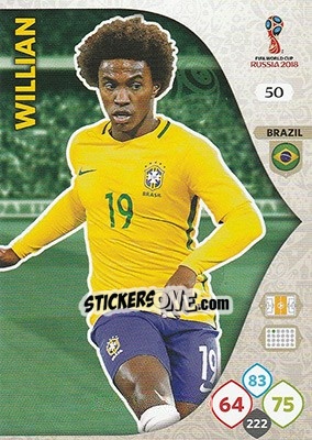 Sticker Willian - FIFA World Cup 2018 Russia. Adrenalyn XL - Panini