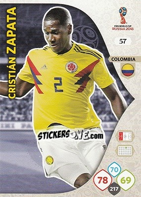 Figurina Cristián Zapata - FIFA World Cup 2018 Russia. Adrenalyn XL - Panini