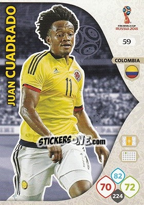 Figurina Juan Cuadrado - FIFA World Cup 2018 Russia. Adrenalyn XL - Panini