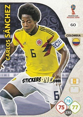 Sticker Carlos Sánchez - FIFA World Cup 2018 Russia. Adrenalyn XL - Panini