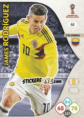 Sticker James Rodríguez - FIFA World Cup 2018 Russia. Adrenalyn XL - Panini