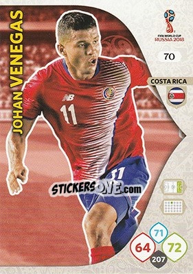 Sticker Johan Venegas - FIFA World Cup 2018 Russia. Adrenalyn XL - Panini