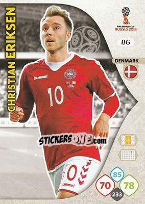 Figurina Christian Eriksen - FIFA World Cup 2018 Russia. Adrenalyn XL - Panini