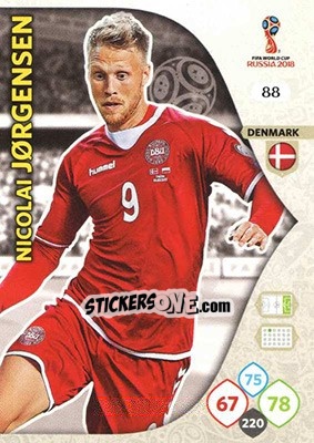 Sticker Nicolai Jørgensen - FIFA World Cup 2018 Russia. Adrenalyn XL - Panini
