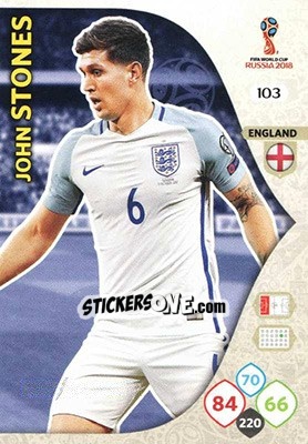 Sticker John Stones - FIFA World Cup 2018 Russia. Adrenalyn XL - Panini