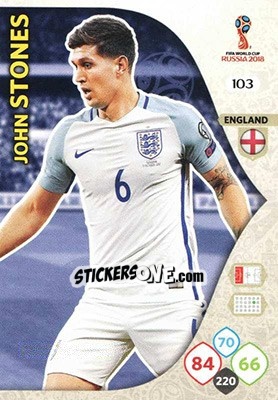 Cromo John Stones - FIFA World Cup 2018 Russia. Adrenalyn XL - Panini