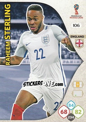 Figurina Raheem Sterling - FIFA World Cup 2018 Russia. Adrenalyn XL - Panini