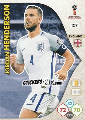 Figurina Jordan Henderson - FIFA World Cup 2018 Russia. Adrenalyn XL - Panini