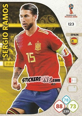 Sticker Sergio Ramos - FIFA World Cup 2018 Russia. Adrenalyn XL - Panini