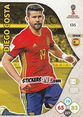 Cromo Diego Costa - FIFA World Cup 2018 Russia. Adrenalyn XL - Panini