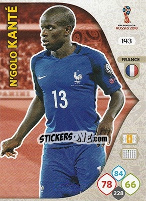 Cromo N'Golo Kanté - FIFA World Cup 2018 Russia. Adrenalyn XL - Panini