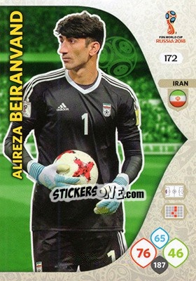 Sticker Alireza Beiranvand - FIFA World Cup 2018 Russia. Adrenalyn XL - Panini