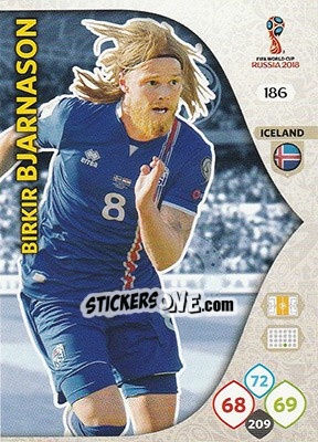 Sticker Birkir Bjarnason - FIFA World Cup 2018 Russia. Adrenalyn XL - Panini