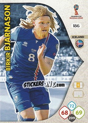 Cromo Birkir Bjarnason - FIFA World Cup 2018 Russia. Adrenalyn XL - Panini