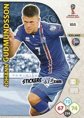 Cromo Johann Gudmundsson - FIFA World Cup 2018 Russia. Adrenalyn XL - Panini