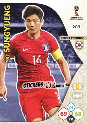 Sticker Ki Sung-Yueng - FIFA World Cup 2018 Russia. Adrenalyn XL - Panini
