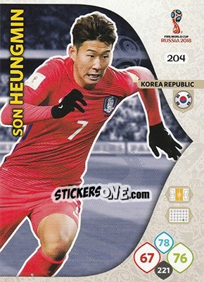 Sticker Son Heung-min - FIFA World Cup 2018 Russia. Adrenalyn XL - Panini