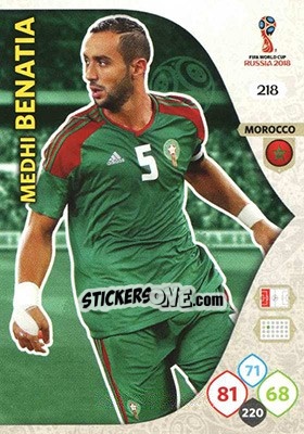 Figurina Medhi Benatia - FIFA World Cup 2018 Russia. Adrenalyn XL - Panini