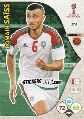 Figurina Romain Saïss - FIFA World Cup 2018 Russia. Adrenalyn XL - Panini