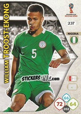 Figurina William Troost-Ekong - FIFA World Cup 2018 Russia. Adrenalyn XL - Panini