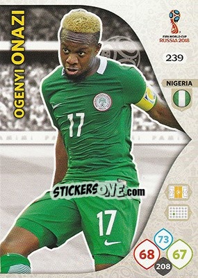 Sticker Ogenyi Onazi - FIFA World Cup 2018 Russia. Adrenalyn XL - Panini