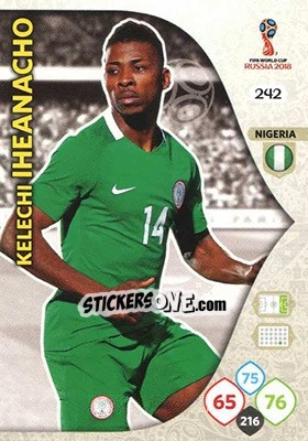 Sticker Kelechi Iheanacho - FIFA World Cup 2018 Russia. Adrenalyn XL - Panini