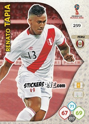 Sticker Renato Tapia - FIFA World Cup 2018 Russia. Adrenalyn XL - Panini