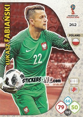 Sticker Lukasz Fabiański - FIFA World Cup 2018 Russia. Adrenalyn XL - Panini