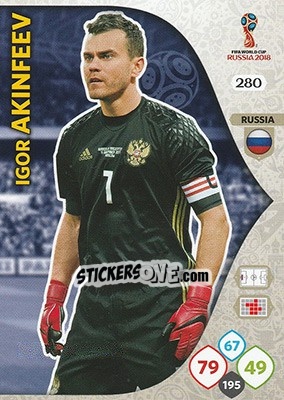 Sticker Igor Akinfeev - FIFA World Cup 2018 Russia. Adrenalyn XL - Panini