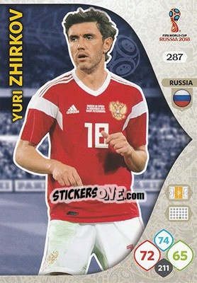 Sticker Yuri Zhirkov - FIFA World Cup 2018 Russia. Adrenalyn XL - Panini