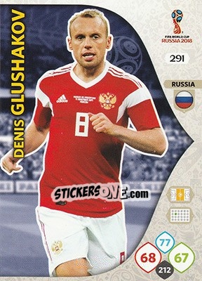 Sticker Denis Glushakov - FIFA World Cup 2018 Russia. Adrenalyn XL - Panini