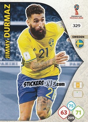 Sticker Jimmy Durmaz - FIFA World Cup 2018 Russia. Adrenalyn XL - Panini
