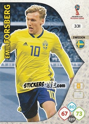 Sticker Emil Forsberg - FIFA World Cup 2018 Russia. Adrenalyn XL - Panini