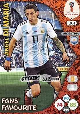 Figurina Ángel Di María - FIFA World Cup 2018 Russia. Adrenalyn XL - Panini