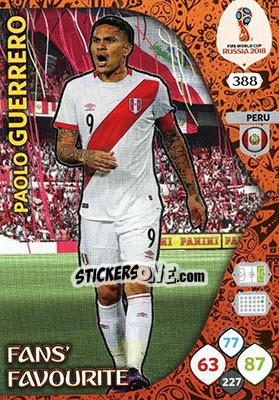 Sticker Paolo Guerrero - FIFA World Cup 2018 Russia. Adrenalyn XL - Panini