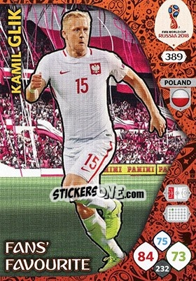 Cromo Kamil Glik - FIFA World Cup 2018 Russia. Adrenalyn XL - Panini