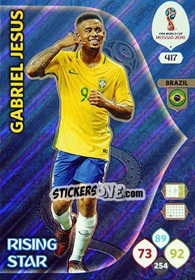 Sticker Gabriel Jesus - FIFA World Cup 2018 Russia. Adrenalyn XL - Panini