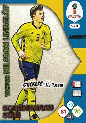 Sticker Victor Nilsson Lindelöf - FIFA World Cup 2018 Russia. Adrenalyn XL - Panini
