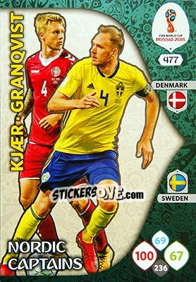 Sticker Simon Kjaer / Andreas Granqvist - FIFA World Cup 2018 Russia. Adrenalyn XL - Panini