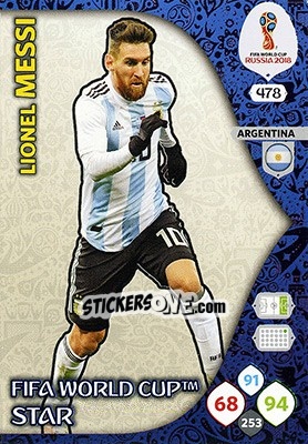 Sticker Lionel Messi - FIFA World Cup 2018 Russia. Adrenalyn XL - Panini