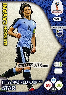 Sticker Edinson Cavani - FIFA World Cup 2018 Russia. Adrenalyn XL - Panini