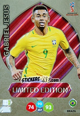 Sticker Gabriel Jesus - FIFA World Cup 2018 Russia. Adrenalyn XL - Panini