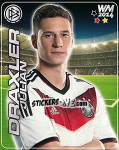 Sticker Julian Draxler - Stars WM 2014 n. 24 - Ferrero