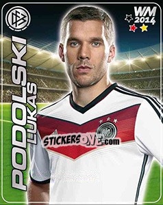Sticker Lukas Podolski - Stars WM 2014 n. 35 - Ferrero