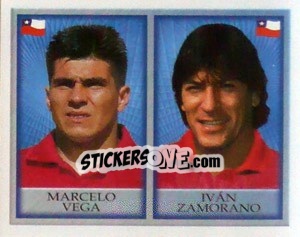 Cromo Marcelo Vega / Ivan Zamorano - England 1998 - Merlin