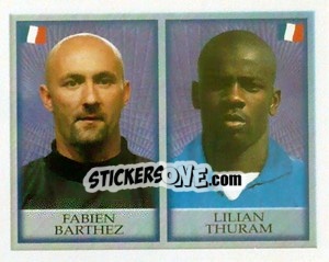 Sticker Fabien Barthez / Lilian Thuram - England 1998 n. 211 - Merlin
