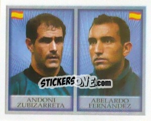 Sticker Andoni Zubuzarreta / abelardo Fernandez - England 1998 n. 228 - Merlin