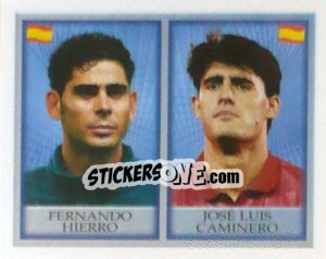 Cromo Fernando Hierro / Jose Luis Caminero - England 1998 - Merlin