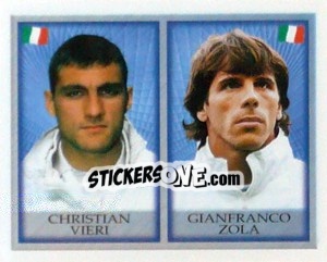 Sticker Christian Vieri / Gianfranco Zola - England 1998 n. 199 - Merlin