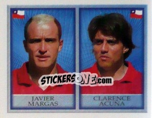 Cromo Javier Margas / Clarence Acuña - England 1998 n. 203 - Merlin